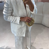 Blazer TWINSET em cetim branco com textura