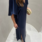 Vestido midi Ottod'ame acetinado azul