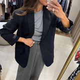 Blazer em Mistura de Lã Risca de Giz | ottod'ame