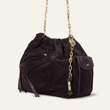 Mala Tote June Castanha em Camurça com Bolsos | BA&SH