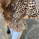 Calça de ganga Diana com franjas em camel