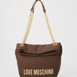 Mala de Ombro Bold Love Hammered Castanho | Love Moschino