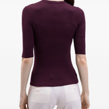 T-shirt de Malha Canelada Bordeaux | TWINSET