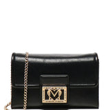 Mala de ombro em preto com logo dourado | Love Moschino