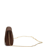 Mala de ombro em castanho com logo metálico | Love Moschino