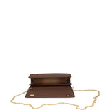Mala de ombro em castanho com logo metálico | Love Moschino
