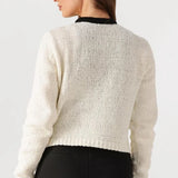 Cardigan TWINSET em malha tricotada com botões branco