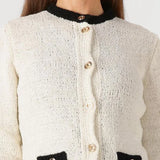 Cardigan TWINSET em malha tricotada com botões branco