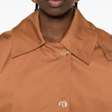 Trench Coat Curta Camel com Botões Dourados | TWINSET