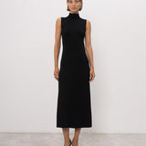 Vestido Longo Preto em Malha com Crochet | TWINSET