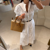 Saia Midi Branca com Bordado | LIU JO