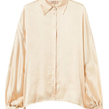 Camisa de Cetim Bege com Mangas Balão | TWINSET