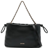 Mala de Ombro em preto com fecho de cordão medium | Liu Jo
