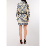 Vestido Acetinado com Print Azul | LIU JO