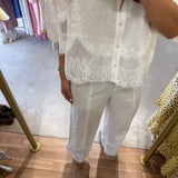 Calça de Linho com Renda | TWINSET