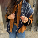 Blusão em Camurça Camel com Manga Kimono Violetta | SEMICOUTURE