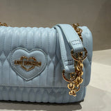 Mala de Ombro Small Bubbly em Azul Céu | Love Moschino