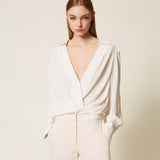 Body em Crêpe de Chine com Franzido | TWINSET