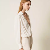 Body em Crêpe de Chine com Franzido | TWINSET