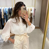 Blusa TWINSET em branco com detalhes plissados