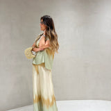 Conjunto blusa e calça acetinado Ottod'ame com print tie dye