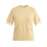 Blusa Dulce Amarela em Malha com Renda | CECILIA PRADO