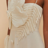Vestido midi branco FARM RIO garden lezing