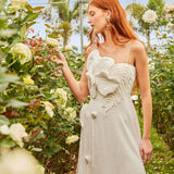 Vestido midi branco FARM RIO garden lezing