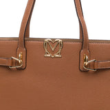 Mala de Ombro Tote Bag Buckle Logo Camel | Love Moschino