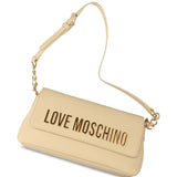 Mala de Ombro Ecru com Logotipo | Love Moschino