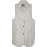 Colete Striped Branco com Risca de Giz | Semicouture