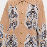 Casaco Castanho em Malha Jacquard | TWINSET
