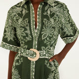 Macacão Verde Miranda com Cinto | FARM RIO