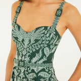 Vestido Maxi Verde Miranda com Fivelas | FARM RIO