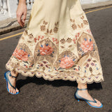 Vestido Midi Bordado de Manga Comprida | FARM RIO