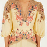 Vestido Midi Bordado de Manga Comprida | FARM RIO