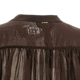 Camisa Castanha em Voile com Franzidos | Twinset