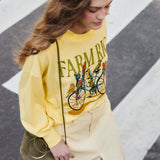 Camisola Amarela "Birds Bicycle" Bordada | FARM RIO