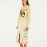 Camisola Amarela "Birds Bicycle" Bordada | FARM RIO