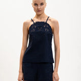 Top Azul em Linho com Bordados | Twinset