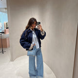 Calça de ganga wide leg clara