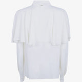 Camisa Branca de Manga Comprida com Folhos | TWINSET