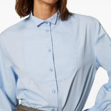 Camisa Azul Céu em Popelina com Folhos | TWINSET