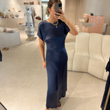 Vestid midi acetinado SEMICOUTURE azul