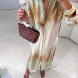 Camiseiro acetinado Ottod'ame com print tie dye verde
