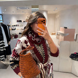 Bandana Triangular Malha com Caxemira Bordeaux | VIOLETA