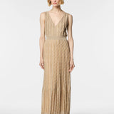 Vestido longo Nenette em malha dourado