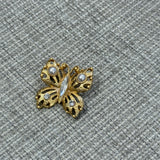 Broche Borboleta Dourada com Pérolas