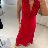 Vestido Midi Vermelho em Linho | FARM RIO