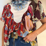 Blusa Lunar Boho Multicolor Manga Curta | FARM RIO